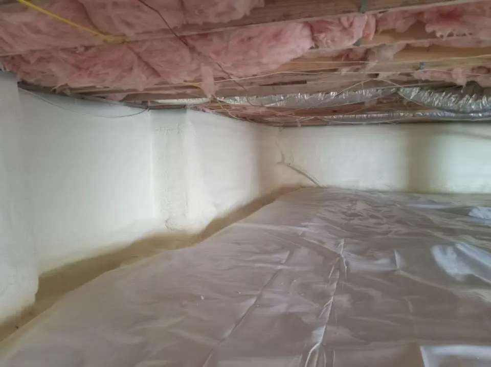 Crawl space encapsulation with closed-cell spray foam for Spray Foam Roofing in Waterloo